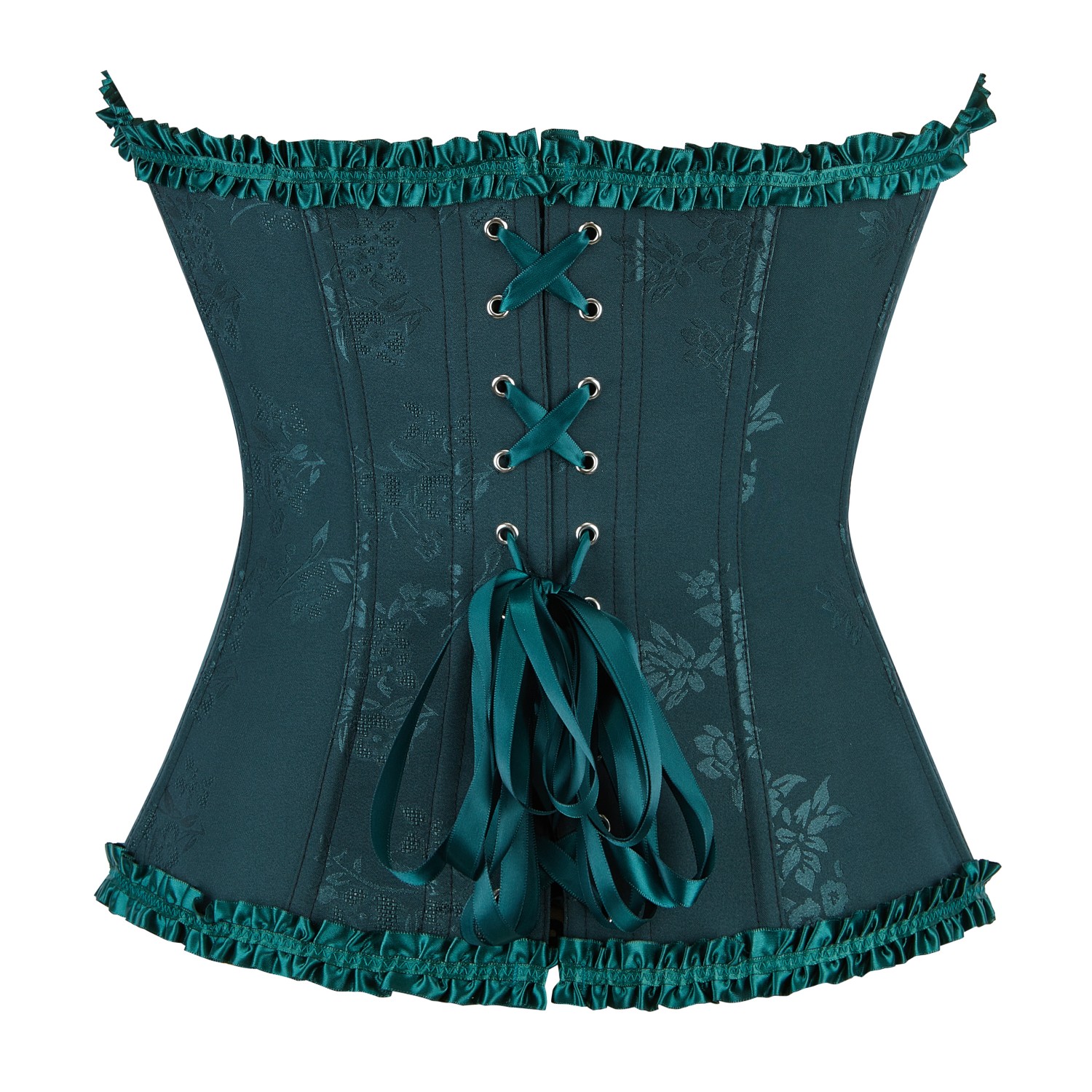 Women Floral Overbust Corset Waist Bustier Overbust Brocade Korset Shaper